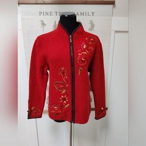 Vintage Carson Wool Zip Up Sweater - LG